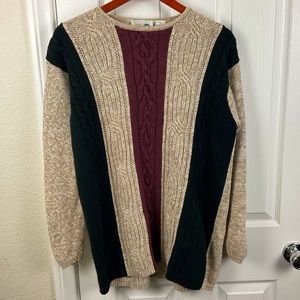 Pre-Owned Vintage 90s Paul Harris Design Women’s Colorblock Cable Knit Sweater L
